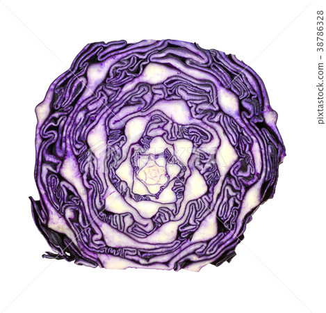 Half red cabbage isolated on white background Half red cabbage isolated on white background 38786328