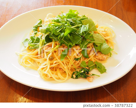 Arugula and tuna spaghetti 38787322