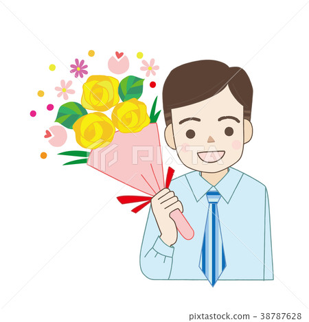 Happy Father's Day with a bouquet of roses 38787628