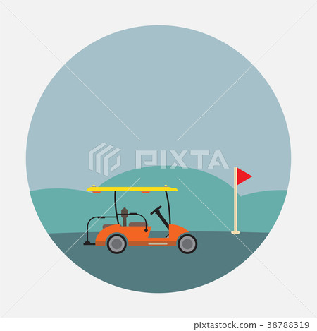Flat Design Side View of Golf cart Vector Flat Design Side View of Golf cart Vector 38788319