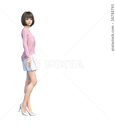 Women fashion knit sweater women perming3DCG illustrations material Women fashion knit sweater women perming3DCG illustrations material 38788793