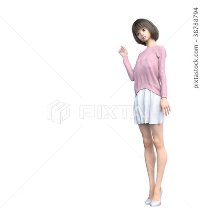 Women fashion knit sweater women perming3DCG illustrations material Women fashion knit sweater women perming3DCG illustrations material 38788794