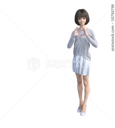Women fashion knit sweater women perming3DCG illustrations material Women fashion knit sweater women perming3DCG illustrations material 38788796