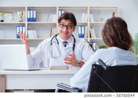 Female patient visiting male doctor for regular 38788844
