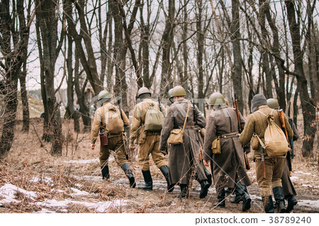 Re-enactors Dressed As Soviet Russian Red Army 38789240