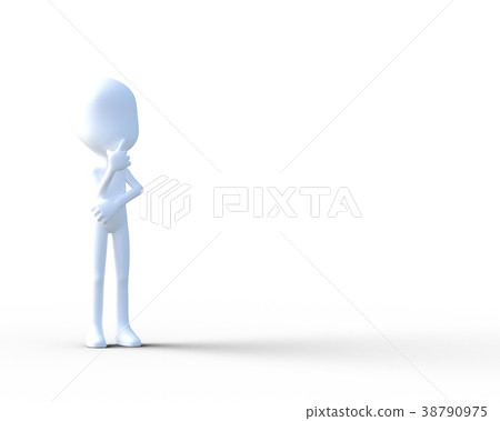 Thinking person perming3DCG illustration material 38790975