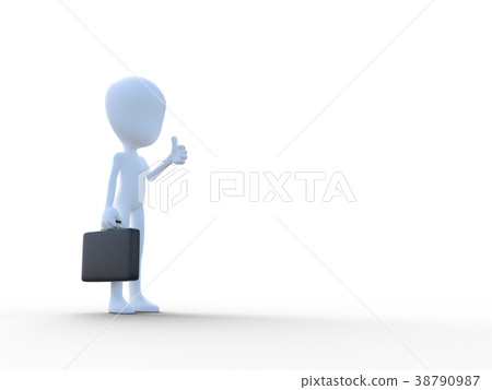 贊成商人perming3DCG例證材料 38790987