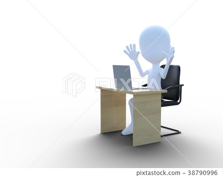 Desk work trouble perming3DCG illustration material 38790996