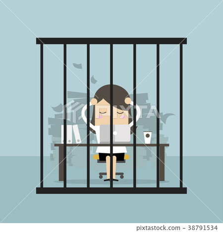 Businesswoman working in the prison. 38791534