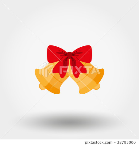 Christmas bells with red bow. - Stock Illustration [38793000] - PIXTA