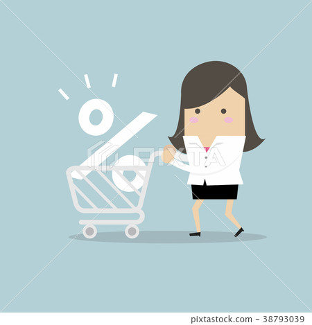 Interest Rate Shopping, Businesswoman shopping. 38793039