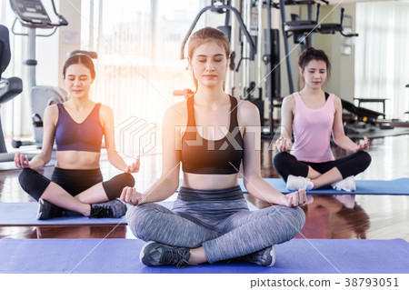 woman friend in fitness health center GYM woman friend in fitness health center GYM 38793051