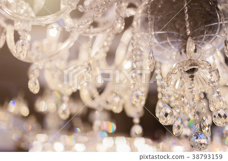 Crystal chandelier close-up. Glamour background  38793159