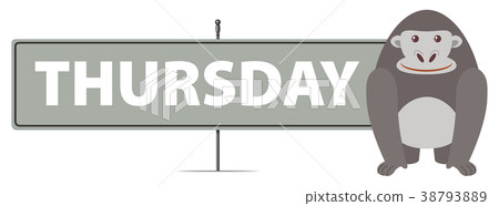 Thursday sign with gorilla Thursday sign with gorilla 38793889