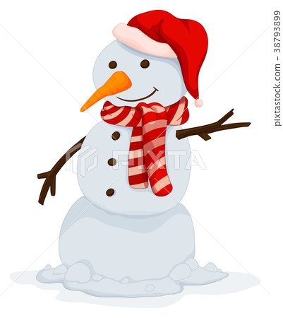 Snowman with happy face Snowman with happy face 38793899