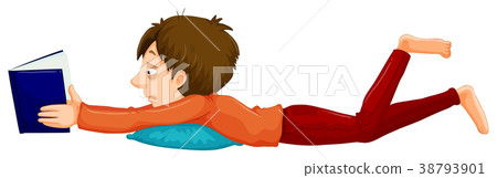 Sleepy man reading book Sleepy man reading book 38793901