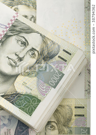 czech banknotes 5 and 2 thousand crowns 38794362