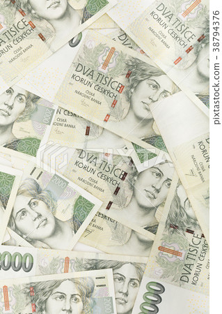 czech banknotes crowns background 38794376