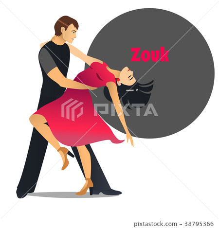 Zouk Dancing Couple in Cartoon Style Zouk Dancing Couple in Cartoon Style 38795366