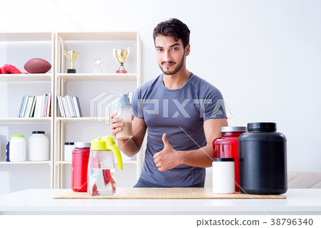 Athlete tasting new protein supplements for better 38796340