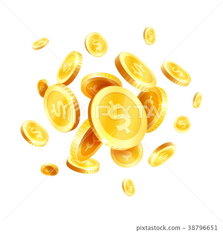 Vector golden coins splash splatter icon - Stock Illustration [38796651 ...