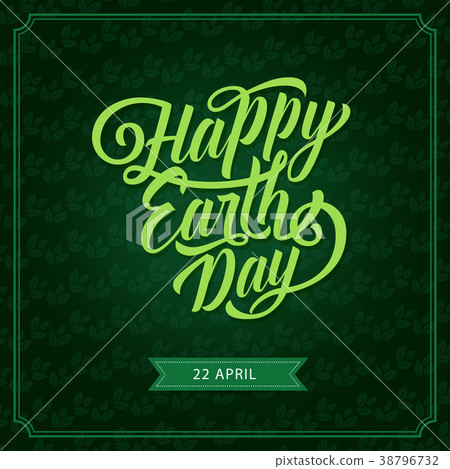 Happy Earth Day eco green vector greeting card Happy Earth Day eco green vector greeting card 38796732