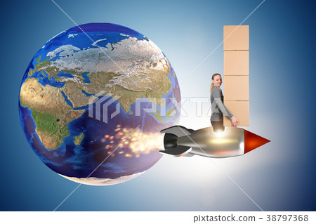 Woman in worldwide global delivery service 38797368