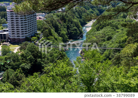 Nikko-shi, Tochigi Prefecture Kinu-Saiwa Large Suspension Bridge (June) 38799089