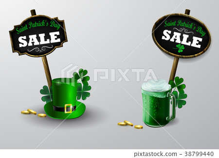 Sale poster for St. Patrick s Day. Vector Sale poster for St. Patrick s Day. Vector 38799440