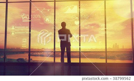 Corporate infographics and men in the office 38799562