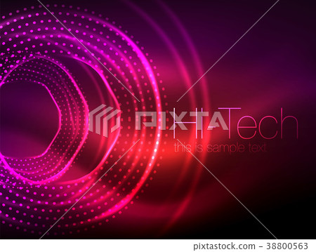 Magic neon circle shape abstract background, shiny Magic neon circle shape abstract background, shiny 38800563