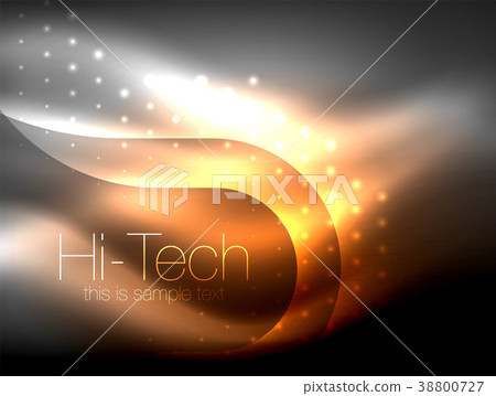 Glittering neon glowin wave, techno modern art 38800727
