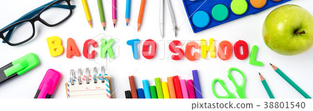 Back to school concept on white background Back to school concept on white background 38801540