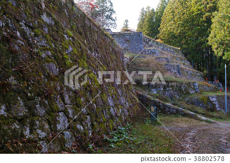 [Japan's 100 Great Castles] Iwamura Castle Honmaru Rokudan Wall 38802578