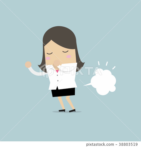 Businesswoman farting out from his bottom. 38803519
