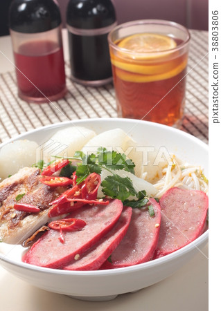 noodles with meat in soup noodles with meat in soup 38803806