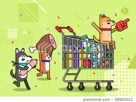 Illustration - animals shopping concept vector. various payment method of e-commerce, coupon and card.  006 38805022