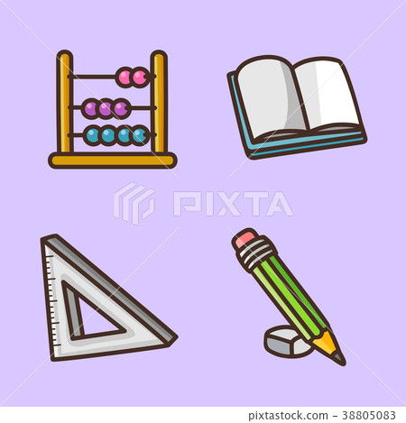 flat icons set - school objects and education items isolated on white background. 015 flat icons set - school objects and education items isolated on white background. 015 38805083
