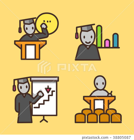 flat icons set - school objects and education items isolated on white background. 065 flat icons set - school objects and education items isolated on white background. 065 38805087