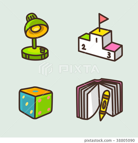 flat icons set - school objects and education items isolated on white background. 075 38805090
