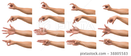 Various gesture of Men hand over white background, include clipping path Various gesture of Men hand over white background, include clipping path 38805583