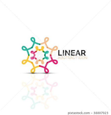 Abstract flower or star minimalistic linear icon 38807023
