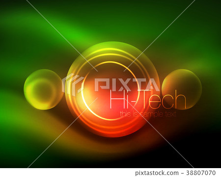 Blurred neon glowing circle, hi-tech modern bubble 38807070