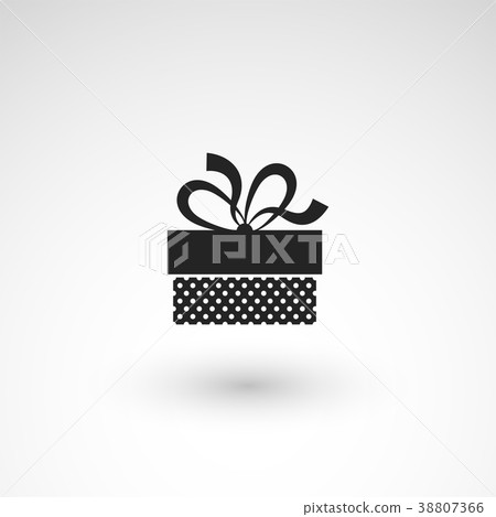 Gift box icon with ribbon, wrapping pattern design 38807366