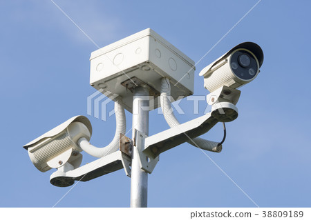 Outdoor CCTV Camera Operating for security in gard 38809189