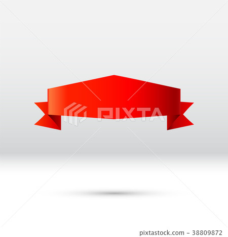 Curled red ribbon, banner or gift tape for holiday 38809872