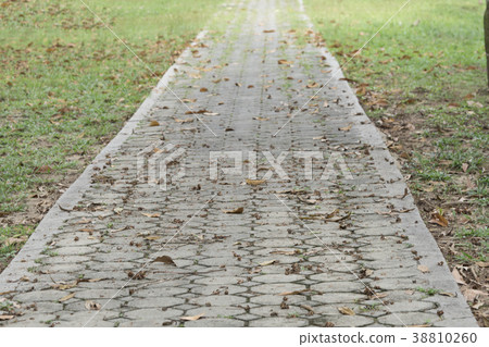 Old Concrete walk way in the park 38810260