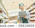 Senior lady checking stock in supermarket 38810609