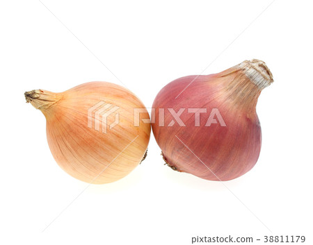 Ripe onion on a white background 38811179