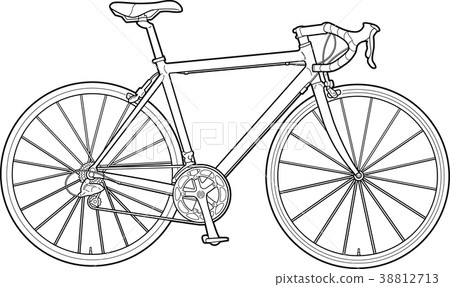 Bicycle monochrome illustration road bike 38812713